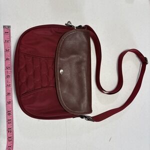 Mosey Life Quilted Shoulder Crossbody‎ Bag Purse Burgundy Red Adjustable Strap